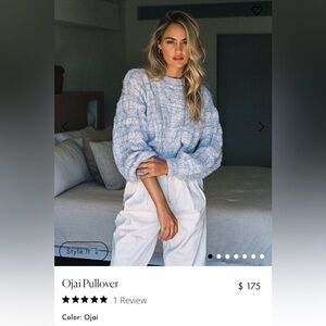 L*Space Light Blue Cable Knit Sweater (S)